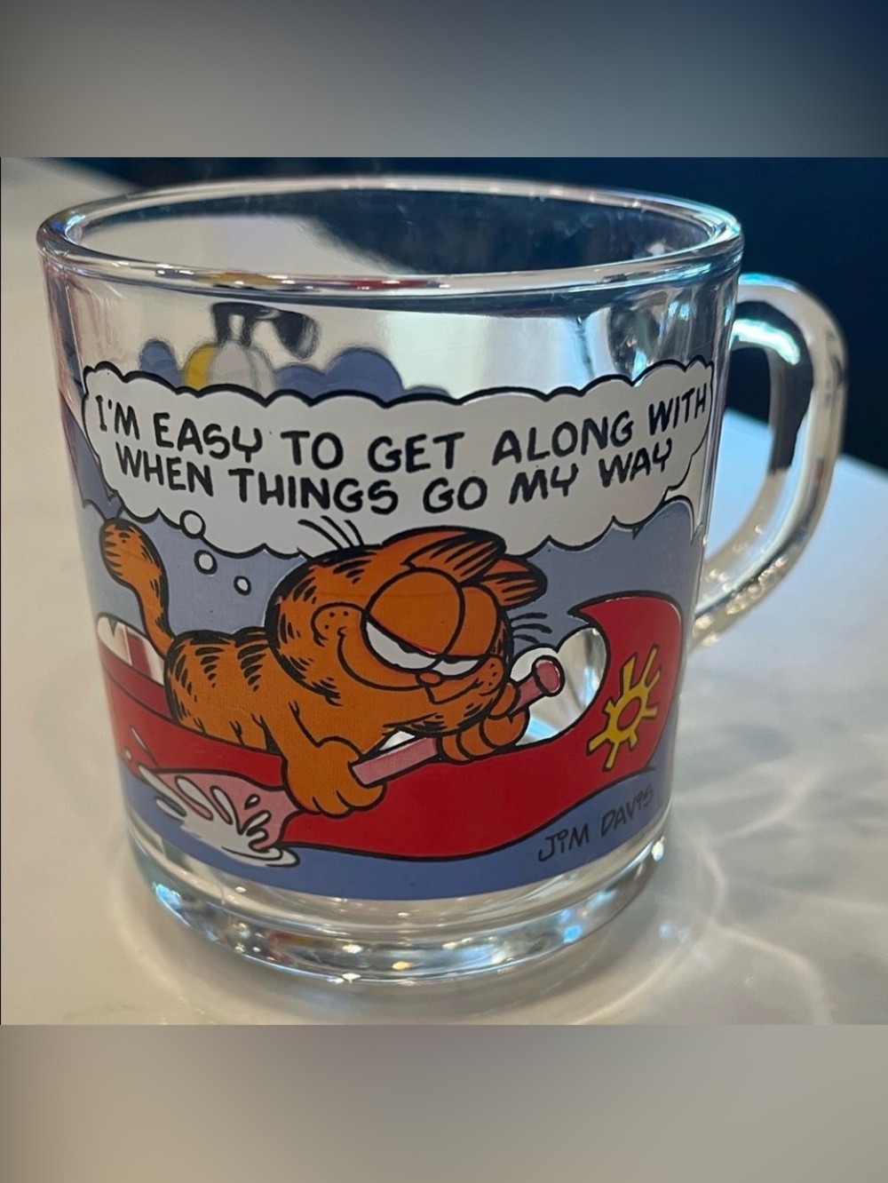 Vintage Garfield Glass Mug